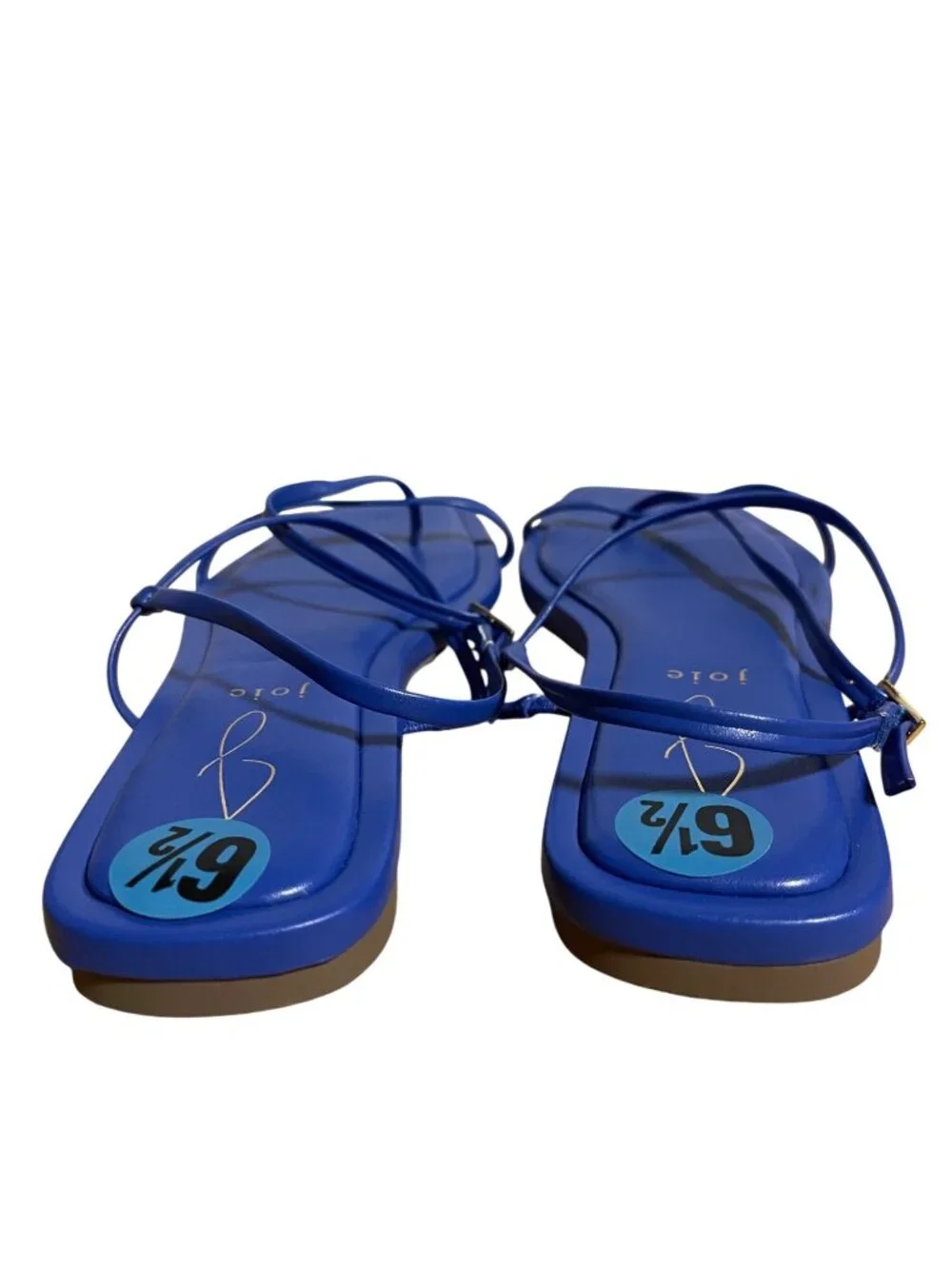 Joie Womens Glory Sandals Sizee 6.5 Blue Square Toe Strappy Flats Summer Resort - Picture 10 of 11
